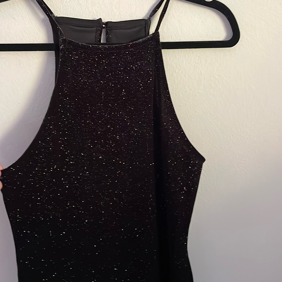 Haute Monde Black Halter Neck Sparkly Mini Dress New Year's Eve Dress - Picture 2 of 8